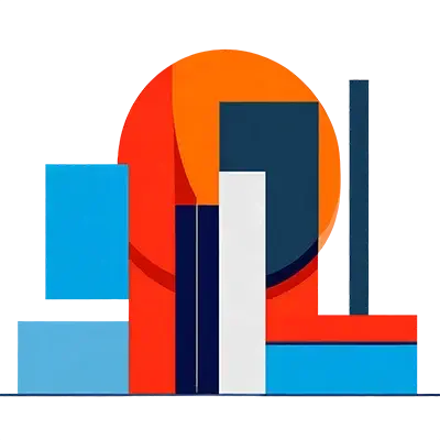 Minimalistic, iconic, Bauhaus geometric abstraction; used as an icon on the mini nav bar on the Product page template. It sort of looks like an actual manufacturing building that might print artwork. 